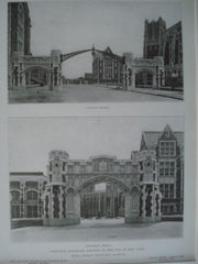 College of the City of New York, Entrance, New York, NY 1908, Lithograph. George B. Post & Sons.