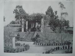 House of W. W. Bailey, Esq., The Garden, Pasadena, CA, 1912, Lithograph. Myron Hunter & Elmer Grey.