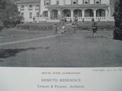 Demuth Residence, Lancaster, PA, 1911, Lithograph. Ludlow & Peabody.