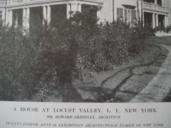 House at Locust Valley in Long Island NY, 1913. Howard Greenley