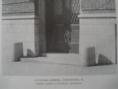 Guilford School in Cincinnati OH, 1915. Garber & Woodward. Lithograph