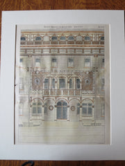 York Hall, New Haven, CT, 1897, G. Atterbury, Original Plan Hand Colored