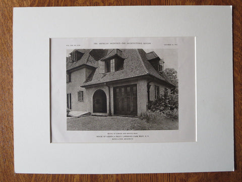 Chapin Pratt House, Lawrence Park West, NY, Bates & How, 1921, Lithograph