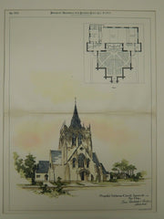 Proposed Unitarian Church, Somerville, MA, 1894, Original Plan