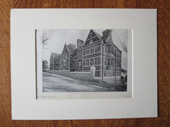 High School, Rear View, Methuen, MA, Henry Vaughan, Archt., 1905, Lithograph