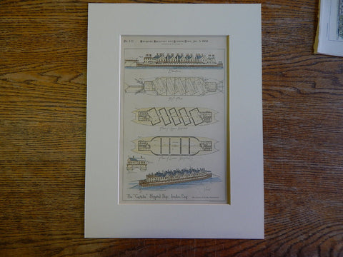 Castalia Hospital Ship, London, Adam Miller, Engineer, 1885, Original Plan