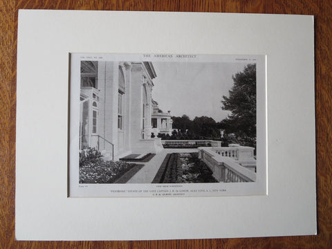 Captain De Lemar Estate, Glen Cove, LI, NY, C. Gilbert, Archt., 1919, Lithograph