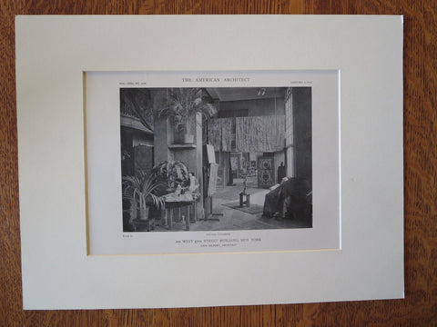 Building Interior, 200 West 57th Street, NY, Cass Gilbert, 1918, Lithograph