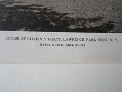 Chapin S. Pratt House, Lawrence Park West, NY, Bates & How, 1921, Lithograph