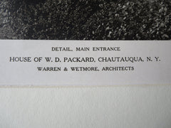 W.D. Packard House, Chautauqua, NY, Warren & Wetmore, 1921, Lithograph