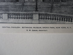 Botanical Museum, Central Pavilion, Bronx Park, NY, R.W Gibson, 1900, lithograph