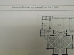 Proposed Unitarian Church, Somerville, MA, 1894, Original Plan