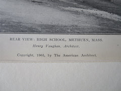 High School, Rear View, Methuen, MA, Henry Vaughan, Archt., 1905, Lithograph