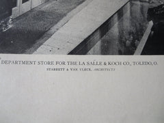 La Salle & Koch, Entrance, Toledo, OH, Starrett & Van Vleck, 1918, Lithograph