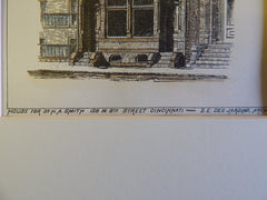 House, H A Smith, 128 W 8th St, Cincinnati, OH, 1885, S E Des Jardins, Original