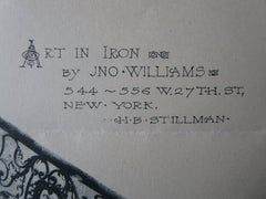 Art in Iron, Jno. Williams, 544-556 West 27th Street, New York, 1891, lithograph