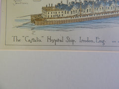 Castalia Hospital Ship, London, Adam Miller, Engineer, 1885, Original Plan