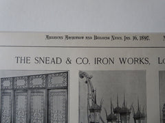 Snead & Co. Iron Works, Louisville, KY, American Architect, 1897, lithograph