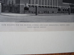 Peoples Savings Loan, Exterior, Sidney, OH, Louis H. Sullivan, 1918, Lithograph