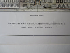 Vocational High School, Syracuse, NY, 1911, Original Plan. Merrick & Randall