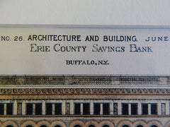 Erie County Savings Bank, Buffalo, NY, 1890, Marling & Burdett, Original Plan