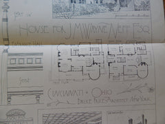 J M Wayne Neff House, CIncinnati, OH, B Price, Architect, 1882, Original Plan