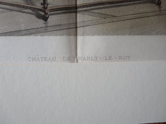 Chateau De Marly Le Roy, Billiard Room, 1892, Original Plan Hand Colored