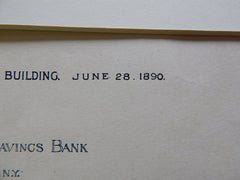 Erie County Savings Bank, Buffalo, NY, 1890, Marling & Burdett, Original Plan