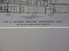 Sam S Shubert Theatre, Minneapolis, MN, 1913, W.A. Swasey, Archt. Original Plan