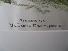 Daniel Brady House, Pittsburgh, 1894, Original Plan, Dartberger & East, Arch.