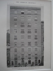 Apartment House, No. 126 W. 55th St., New York NY, 1915. Wallis & Goodwillie. Lithograph