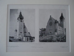 St. Matthew's Church, Stockholm, Sweden, 1905. E. Lallerstedt. Lithograph