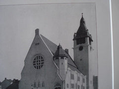 St. Matthew's Church, Stockholm, Sweden, 1905. E. Lallerstedt. Lithograph