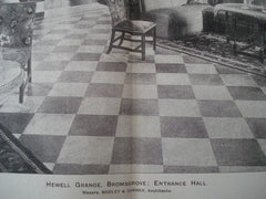 Hewell Grange: Entrance Hall, Bromsgrove, England, 1893. Bodley & Garner.