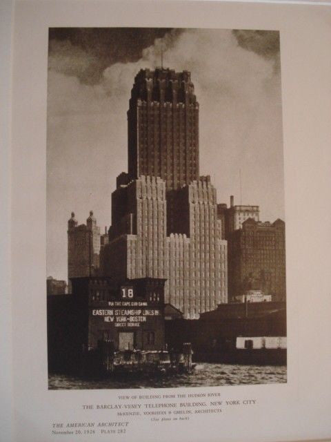 Barclay Vesey Telephone Building New York NY 1926. Kilham