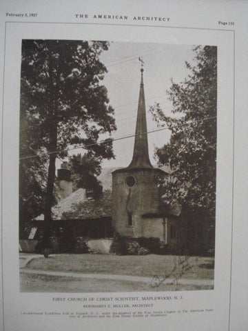 First Church of Christ Scientist, Maplewood NJ, 1927. Bernhardt E. Muller. Lithograph