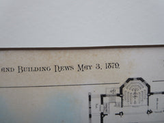 Trinity Church, St John, New Brunswick, 1879, Original Plan. Potter & Robertson