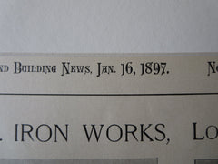 Snead & Co. Iron Works, Louisville, KY, American Architect, 1897, lithograph