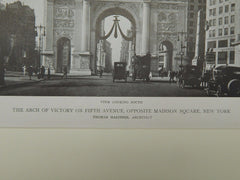 Arch of Victory on Fifth Avenue, New York, NY, 1919, Lithograph