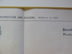 Brooklyn Homeopathic Hospital, NY, Fowler & Hough, Archts., 1890, Original Plan