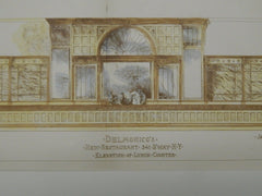 Side Elevations, Delmonico's New Restaurant, New York, NY, 1887, Original Plan