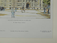 McKinley Apartment-House, St. Louis, MO, 1905. W. Albert Swasey.