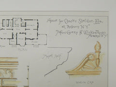 Details, House for Charles Sheldon, Esq., Auburn, NY, 1882. Green & Wicks.