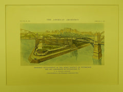 Proposed Development of the Point District in Pittsburgh PA, 1915. E. H. Bennett