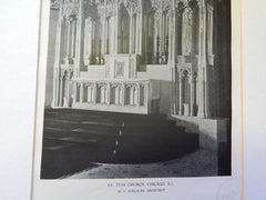 INTERIOR, St. Itas Church, Chicago, IL, 1928, Lithograph. H.J. Schlacks.