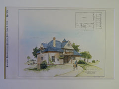 Stable for W.S. Johnson, Esq., Warwick, NY, 1894. Original Plan.  E.Q.W. Dietrich