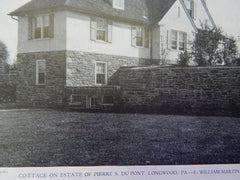 Cottage on Estate of Pierre S. DuPont, Longwood,PA.,1929, Lithograph, Martin.