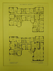 Floor Plans, Washington Court, Cambridge, MA, 1909, Original Plan. Newhall & Blevins.