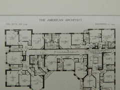 Floor Plans, Washington Court, Cambridge, MA, 1909, Original Plan. Newhall & Blevins.