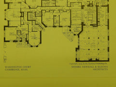 Floor Plans, Washington Court, Cambridge, MA, 1909, Original Plan. Newhall & Blevins.